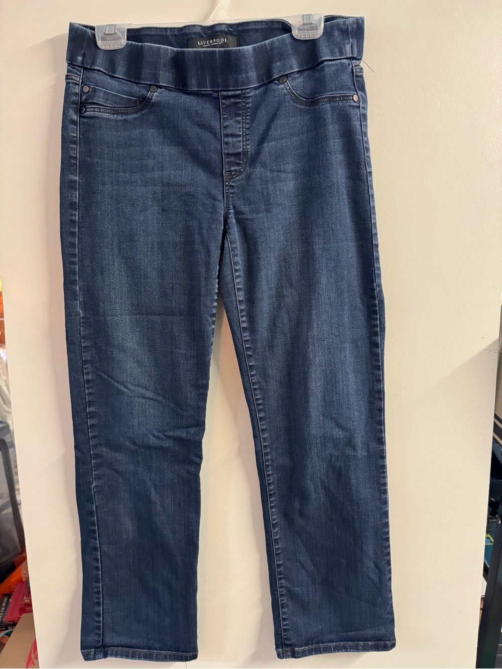 Liverpool Jeans Company Women's Straight Leg Jeans in Dark Blue
